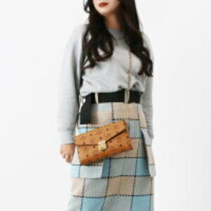 Mcm Tracy Crossbody Brown Bag Cognac Visetos Shoulder